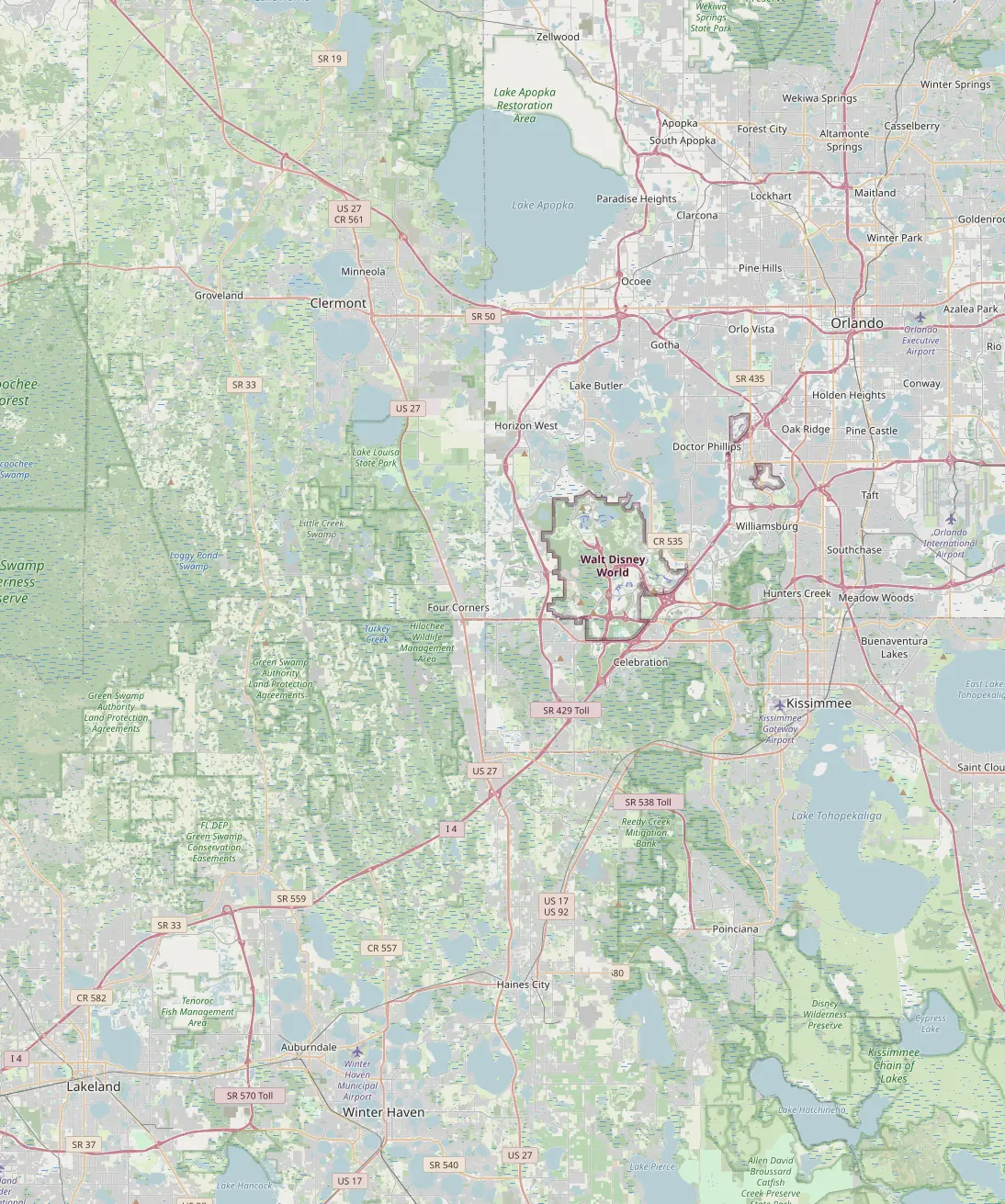Map of Central Florida showing the cities Empire serves, from Apopka and Orlando to Clermont, Kissimmee, Lakeland and Winter Haven